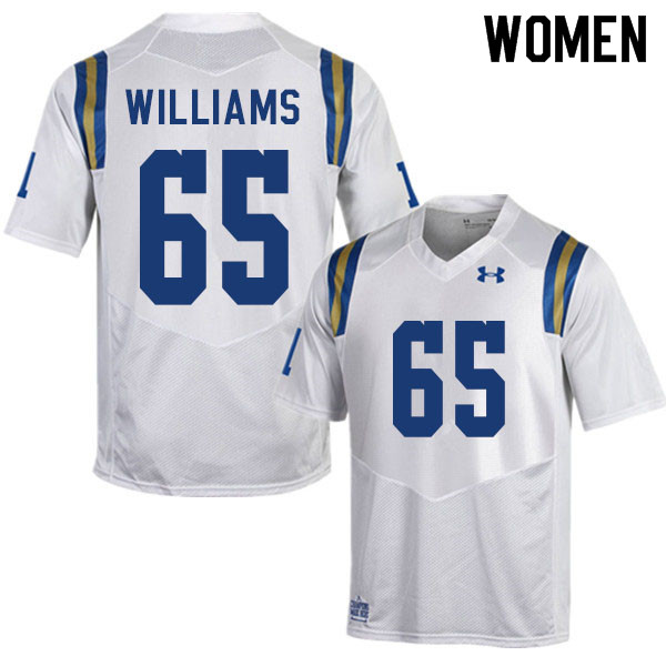 Women #65 Justin Williams UCLA Bruins College Football Jerseys Sale-White - Click Image to Close